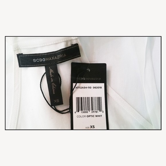 BCBGMAXAZRIA NEW OPTIC WHITE Metallic Embroidered Lace Racerback Tunic XS - Picture 5 of 11